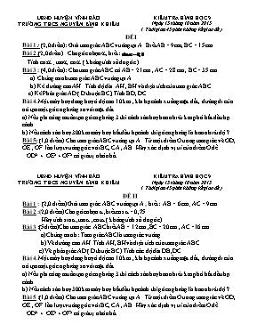 Kiểm tra Hình học 9 chương 1
